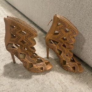 Zara Tan Cut-Out Heels